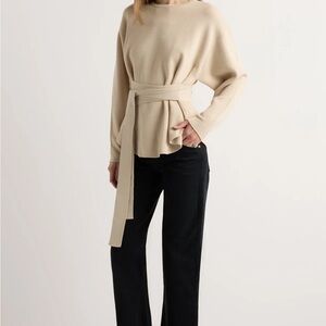 Oatmeal Belted Sweater